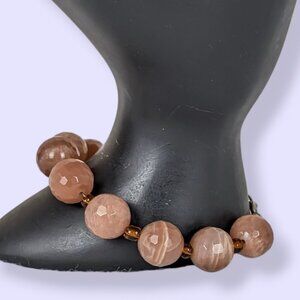 V. Peach Moonstone Beaded Bracelet